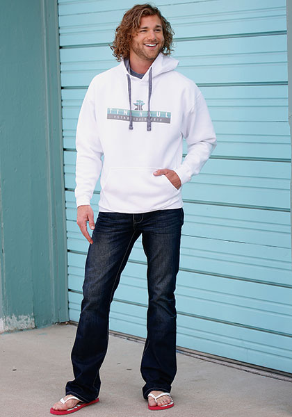 MENS KNIT TIN HAUL GRADIATED COLORED SCREEN PRINT SWEATSHIRT