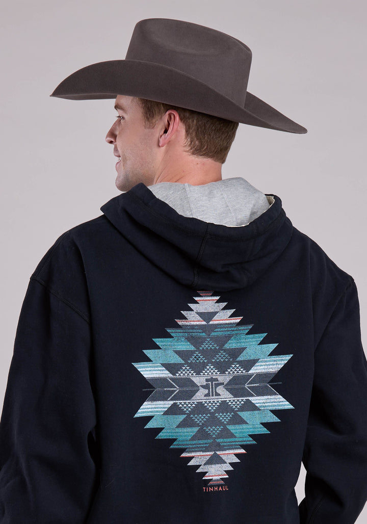 MENS TIN HAUL FULL AZTEC SCREEN ON BACK PULLOVER JACKET
