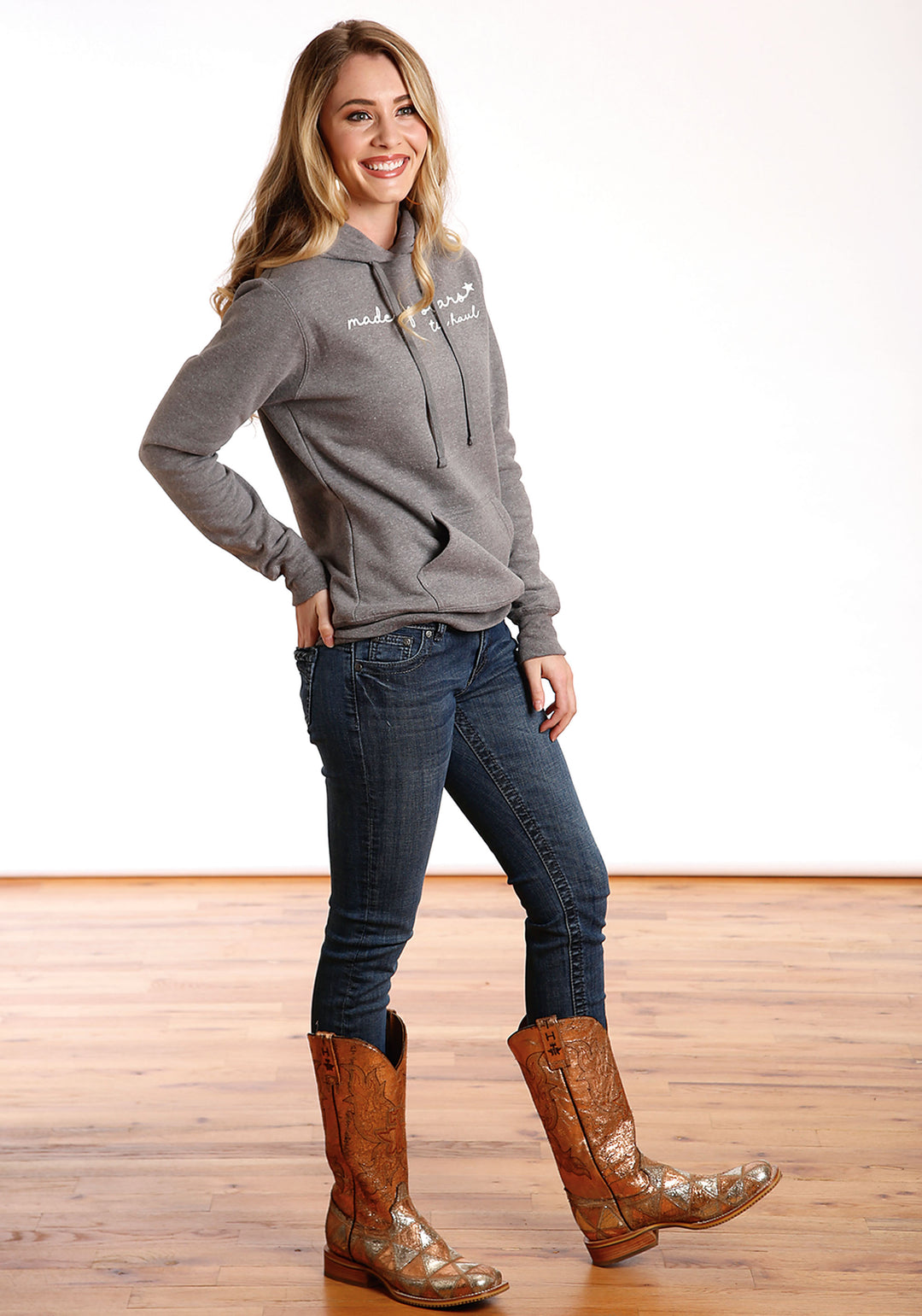 WOMENS TIN HAUL MADE OF STARS PRINT GREY SWEATSHIRT