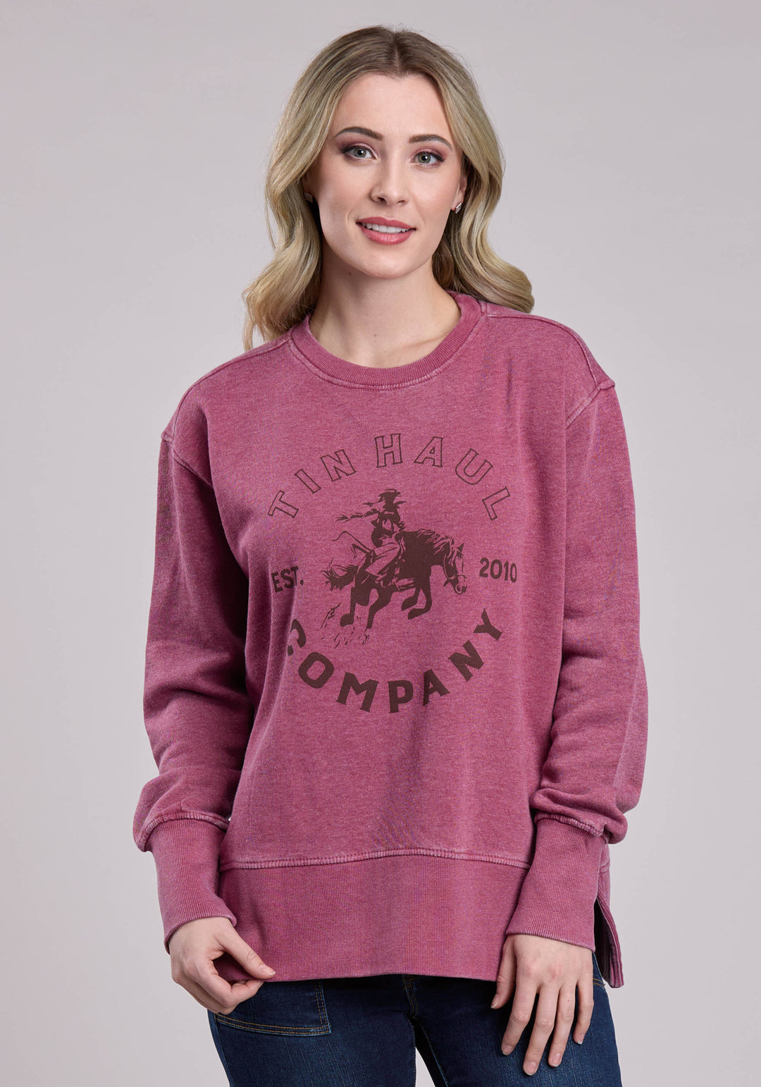 WOMENS TIN HAUL HORSERIDER SCREEN PRINT PULLOVER WESTERN SHIRT