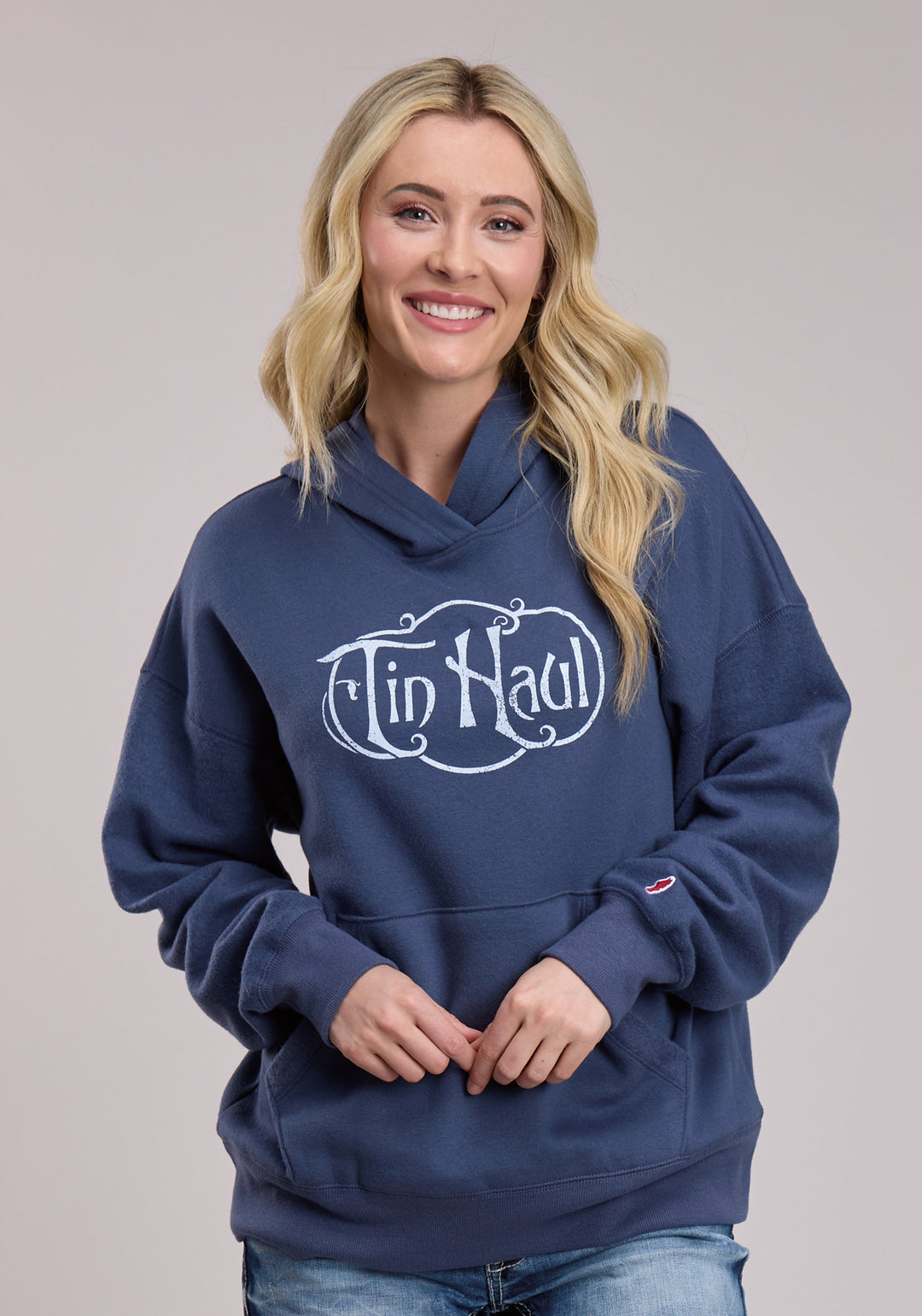 WOMENS TIN HAUL SCRIPT SCREEN PRINT HOODIE