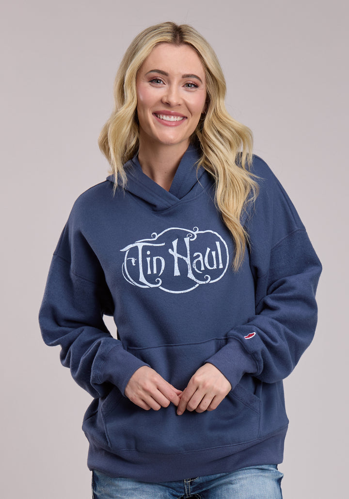 WOMENS TIN HAUL SCRIPT SCREEN PRINT HOODIE