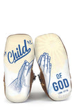 INFANT BOYS CHILD OF GOD PRAYING HANDS SOLE