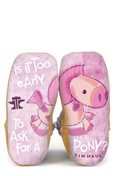 INFANT GIRLS BUCKING FLOWERS PONY SOLE