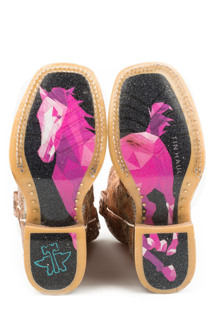 LITTLE GIRLS MISH AND MASH WITH GEOMETRIC PONY SOLE