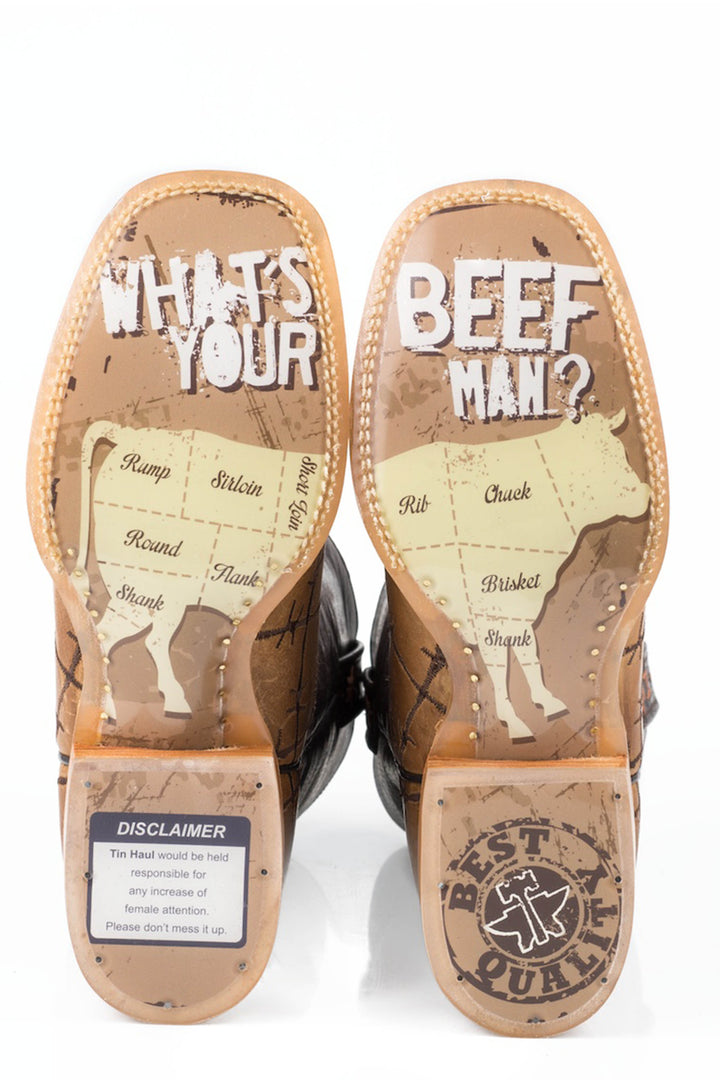 MENS DON'T FENCE ME IN WITH BUTCHER SHOP SOLE