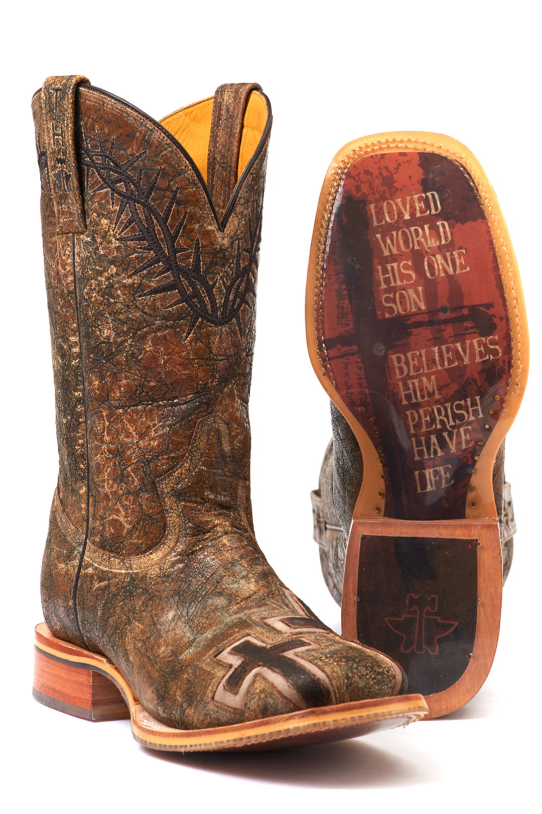 MENS JOHN 3:16 W WITH  BIBLE VERSE SOLE