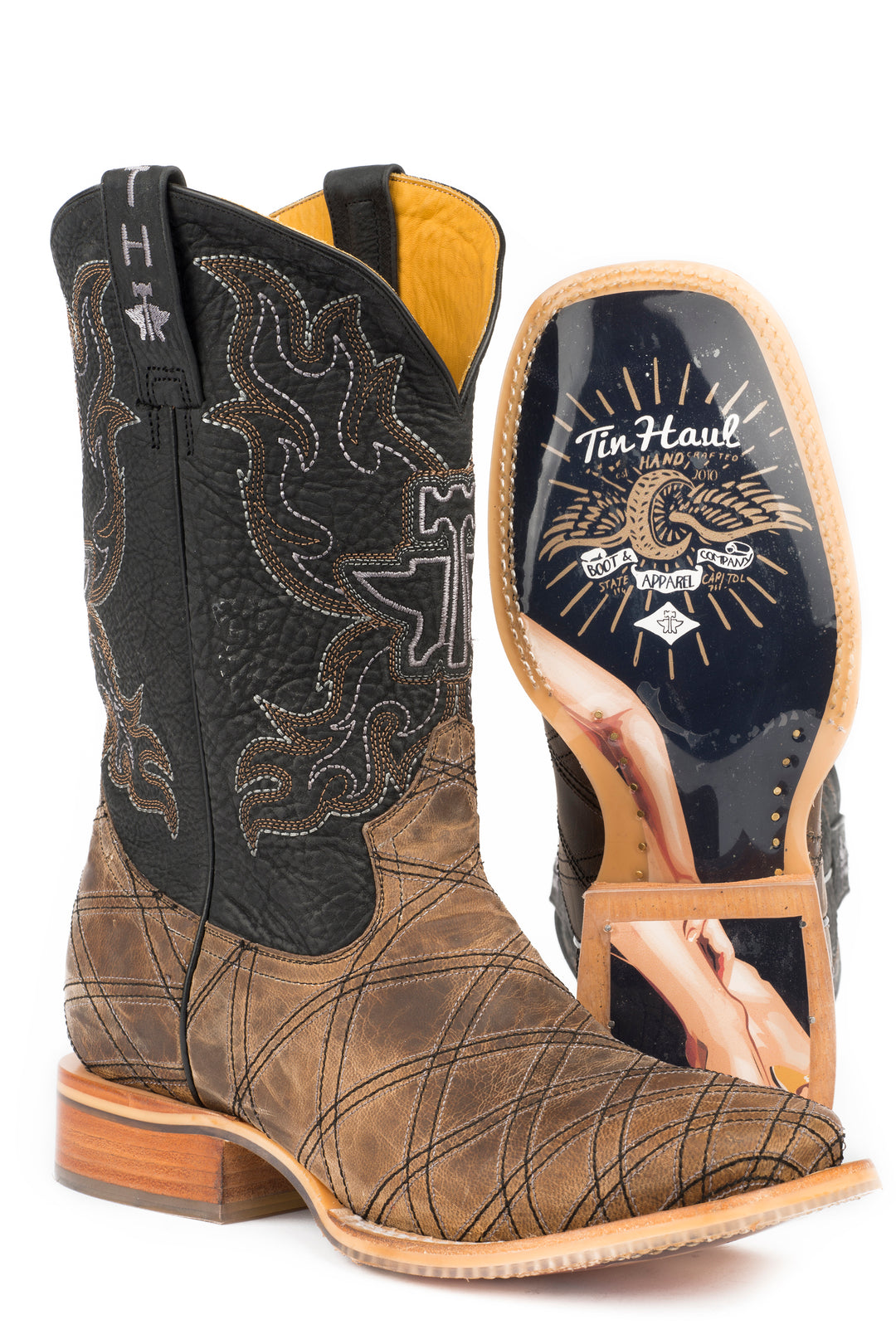 MENS WHAT'S YOUR ANGLE WITH PIN UP GIRL SOLE