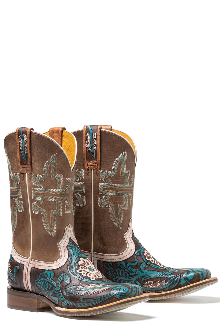 WOMENS LONE FLOWER  WITH BOHO FEATHER SOLE