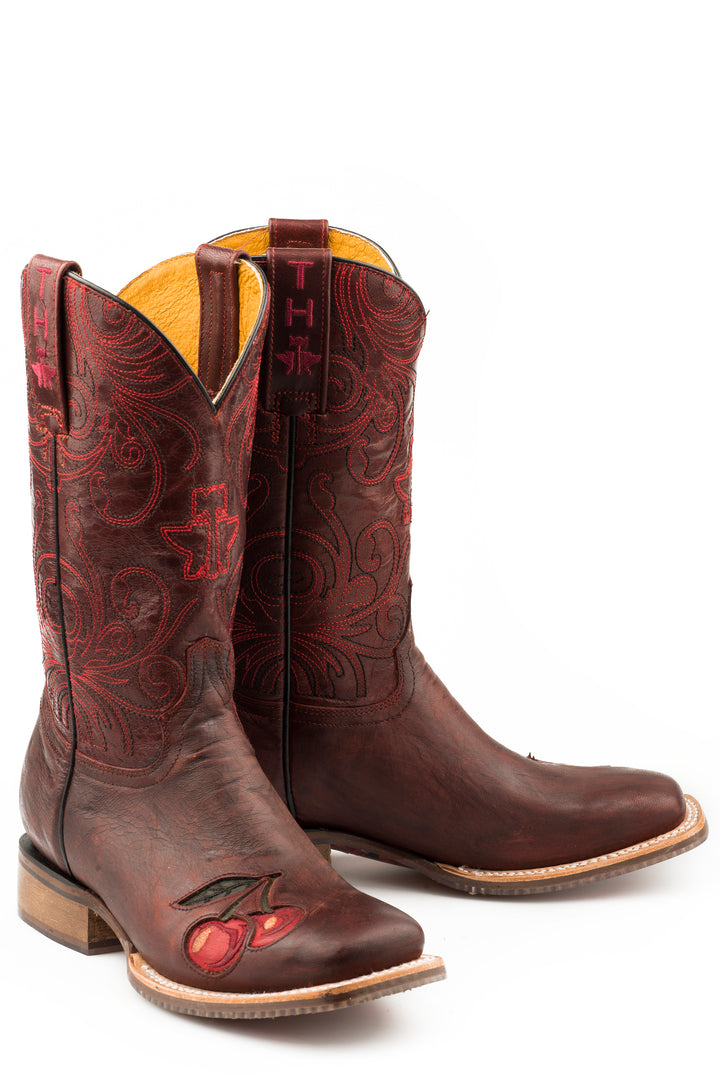 WOMENS MON CHERRY WITH SKULL AND ROSES SOLE