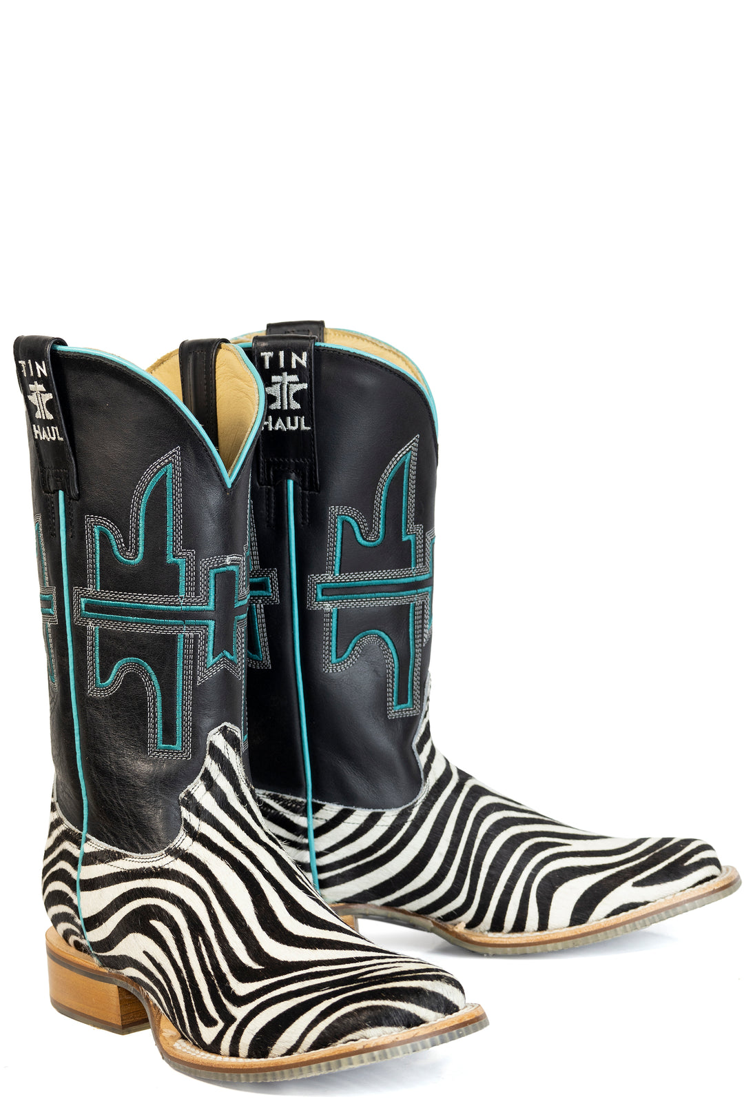 WOMENS TIN HAUL WESTERN ZEBRA BOOT