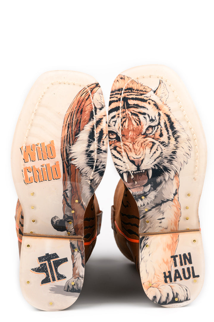 BIG KIDS BOYS TIN HAUL WILD TIGER BOOTS