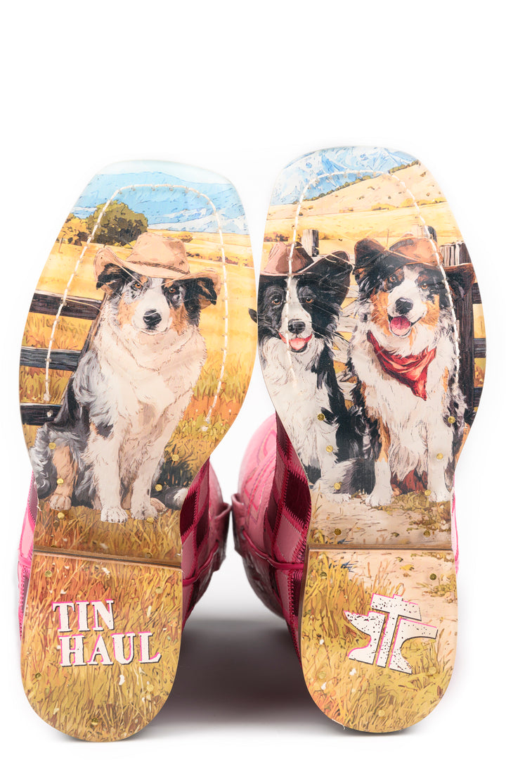 BIG KIDS GIRLS TIN HAUL SQUARES BOOTS