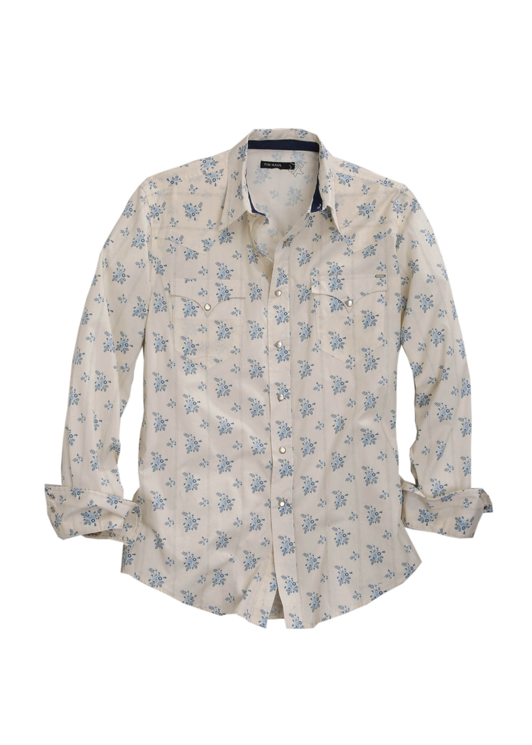 MENS WALLPAPER SHADOW STRIPE LONG SLEEVE WESTERN SNAP SHIRT